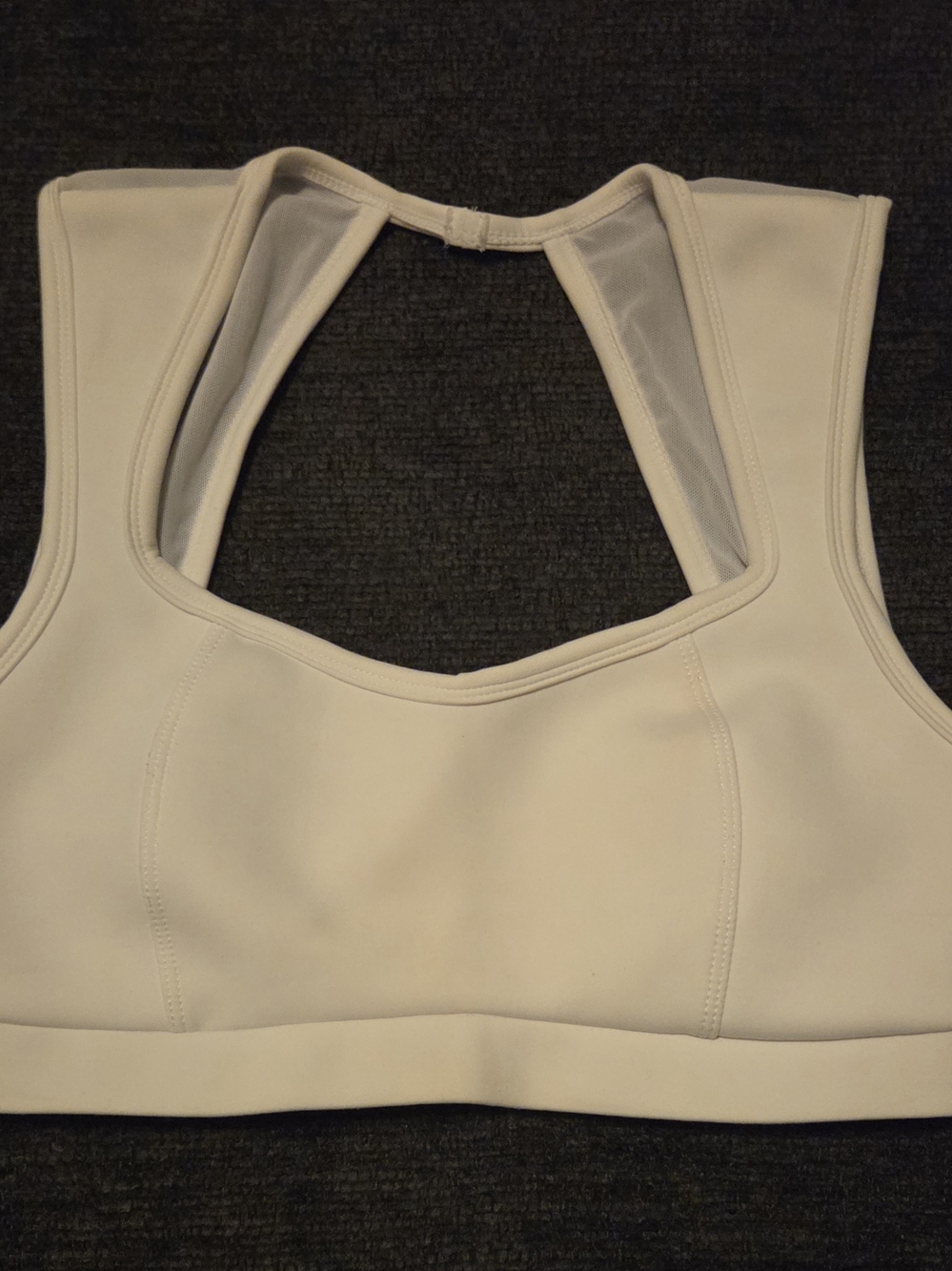 Cleo Harper White Padded Sweetheart Neckline Openback Sports Bra. Size M